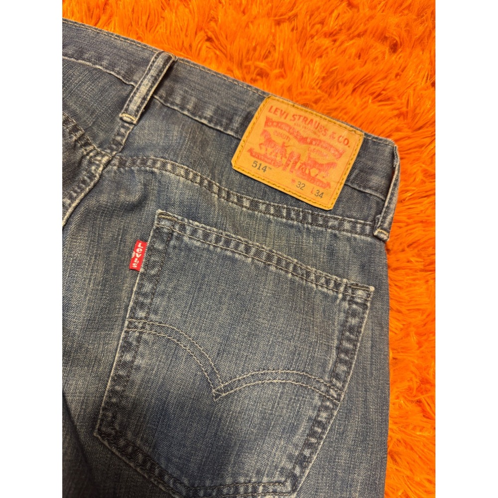 Levis 514 Straight Fit Mens Jeans Blue Denim Medium Wash 32x34 Classic Style - Picture 2 of 3